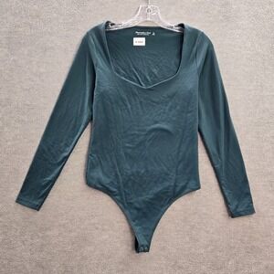Abercrombie & Fitch Women Bodysuit Medium Green Long Sleeve
